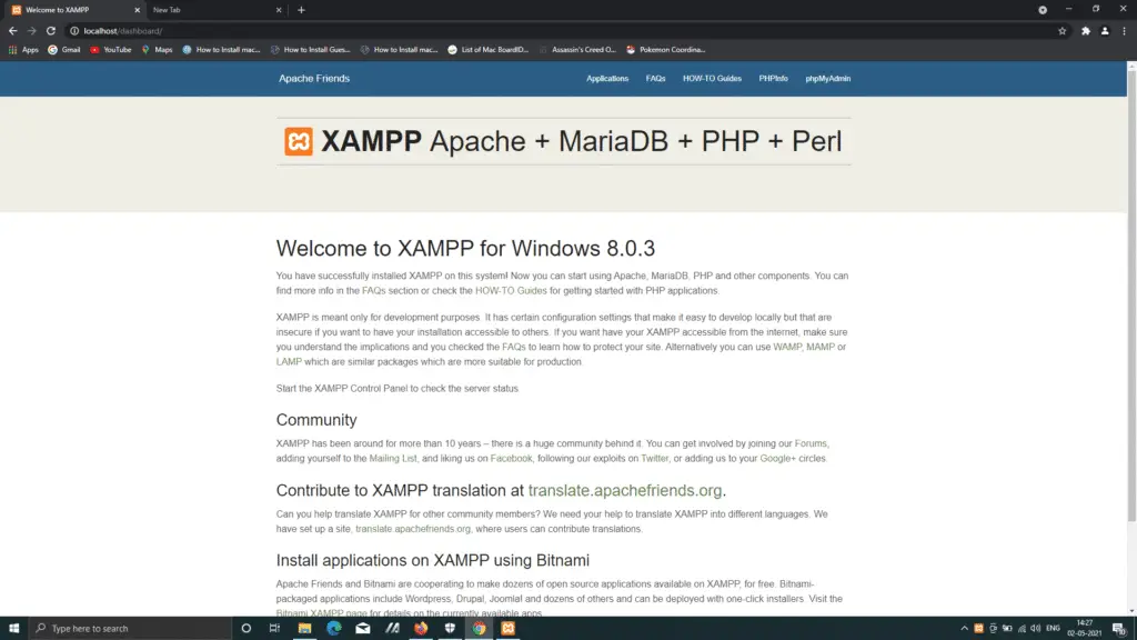 Xampp Server Home Page